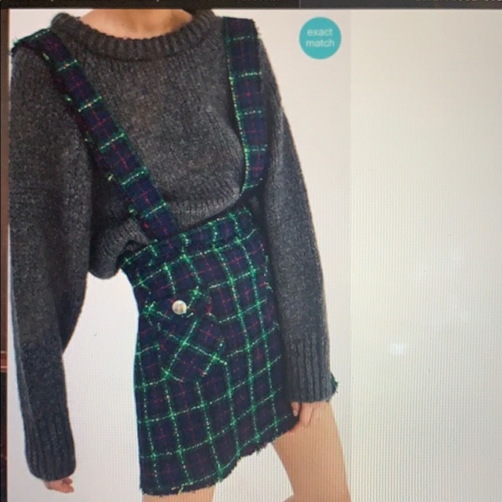 Zara Tweed Overall Skirt